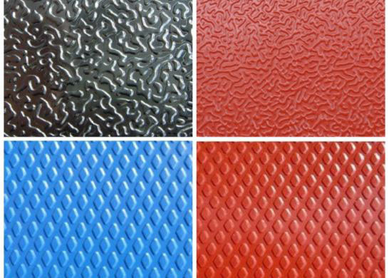 Alloy3003 24 Gauge x 48 &amp;#39;&amp;#39;Inci Berbagai Warna Berlian / Plesteran Lembaran Aluminium Timbul Untuk Panel Dekoratif Interior