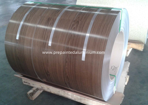 AA3003 3015 H24 Benih kayu tempered Warna dilapisi Aluminium Coil PVDF dilapisi aluminium untuk produksi