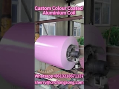 Pink Prepainted aluminium coil diolah menjadi lingkaran