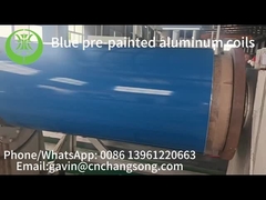 Koil aluminium yang sudah dicat biru