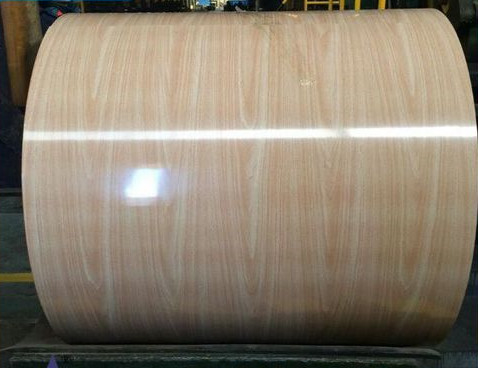3D Pola Kayu Lapisan Aluminium Alloy Coil Untuk Pintu Rana Rol Logam