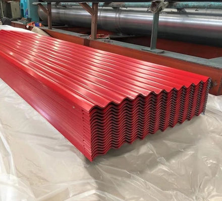 26 Gauge X 914mm AA3003 / 3004 Bergelombang Warna Ral Pre-dicat Lembar Aluminium untuk atap dan dinding Cladding Material
