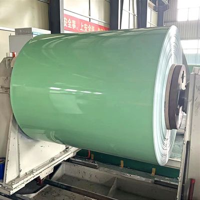 Green 2.0mm Prepainted Color Coated Aluminium Coil Untuk Panel Kompartemen Kereta Api