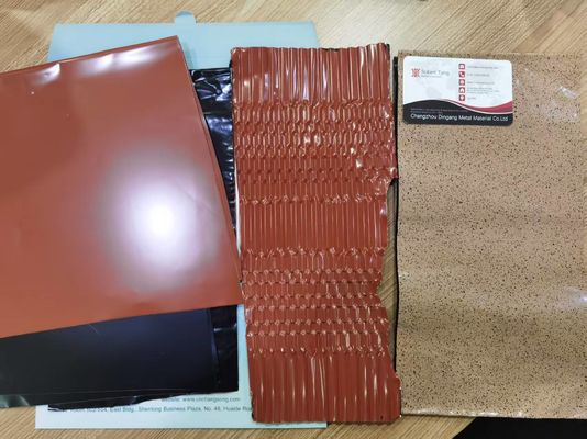 0.09mm Ketebalan 45mm Lebar Prepainted Aluminium Foil Untuk Rollable Ridge Vent Dan Rollable Chimney Flashing Strip Membuat