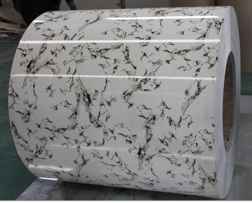 Alloy 3105 Marmer Desain Pola Lapisan Aluminium Koil 26Ga X 48Inch Pre-dicat Aluminium Sheet Untuk Bangunan Fasad
