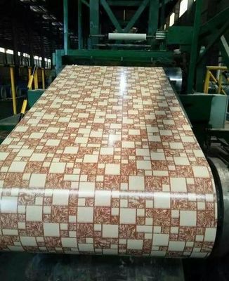 Alloy 3105 Marmer Desain Pola Lapisan Aluminium Koil 24Ga X 48Inch Pre-dicat Lembar Aluminium Untuk Fasad Bangunan