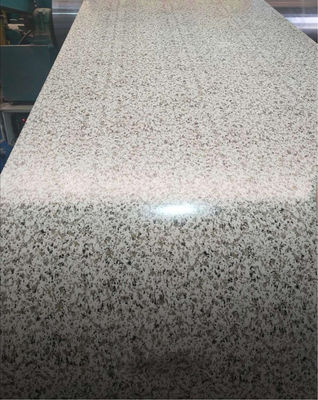 Paduan 3003 Marmer Desain Pola Lapisan Aluminium Koil 24Ga X 48Inch Pre-dicat lembaran aluminium Untuk bangunan fasad