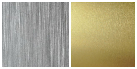 Kumparan Aluminium Berwarna Garis Rambut Paduan 3105 0.55mm Lembaran Aluminium Pra-Cat Untuk Panel Dekorasi Permukaan Kabinet