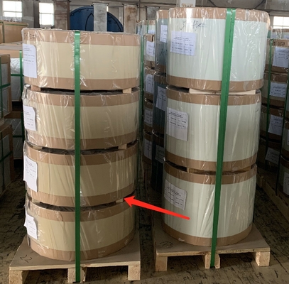 Alloy3105 0.30*185Mm Strip Aluminium Pra-cat Cat PE Antigores untuk Tujuan Pembuatan Tirai Pintu Rana Bergulir