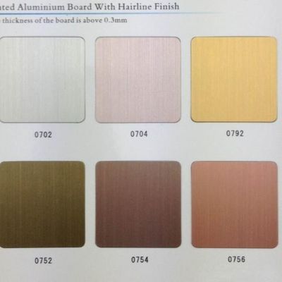 Kumparan Aluminium Berwarna Garis Rambut Paduan 3003 0.30mm Lembaran Aluminium Pra-cat Untuk Dekorasi Permukaan Kabinet