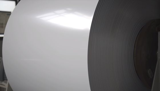 Putih / White RAL 9010 Color - Coated Aluminium Sheet in Coil 3105 H44 untuk Produksi Pembuatan Talang atau Downspout