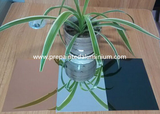 86% Reflektif Gloss Tinggi Paduan 1085 Ketebalan 0.50Mm Cermin Selesai Lembaran Aluminium Warna Emas Digunakan untuk Panel Dekorasi Rumah