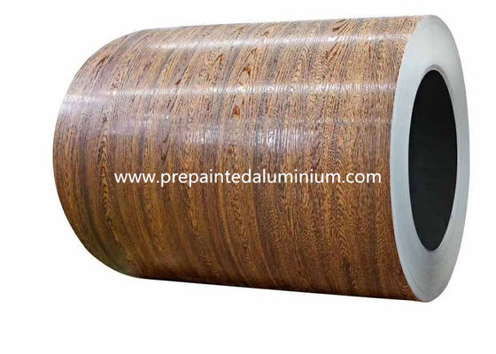 Pola Kayu 0.2mm Pra Painted Aluminium Coil Di Panel Dinding